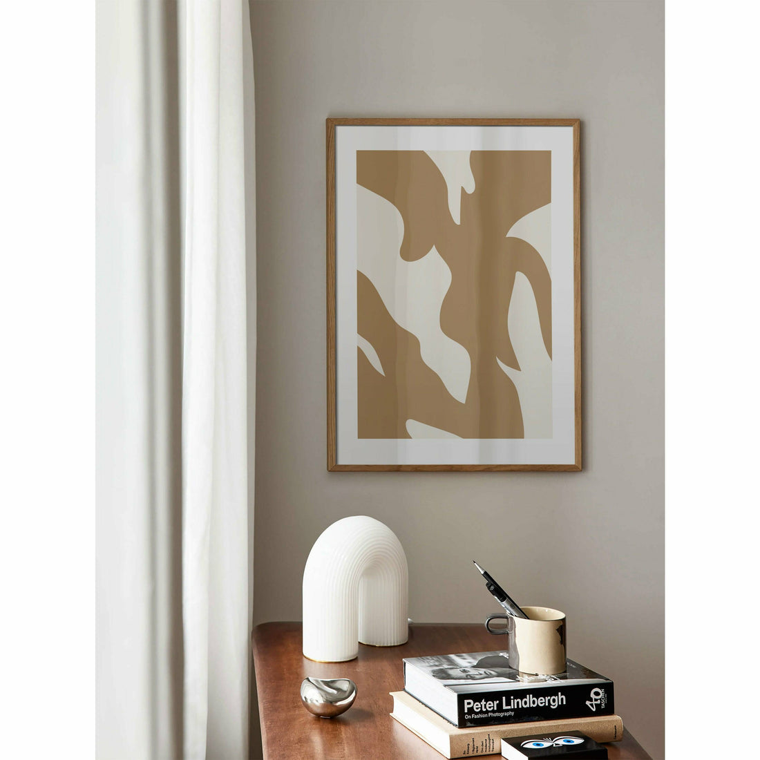 Abstract Brown Bedroom Wall Art