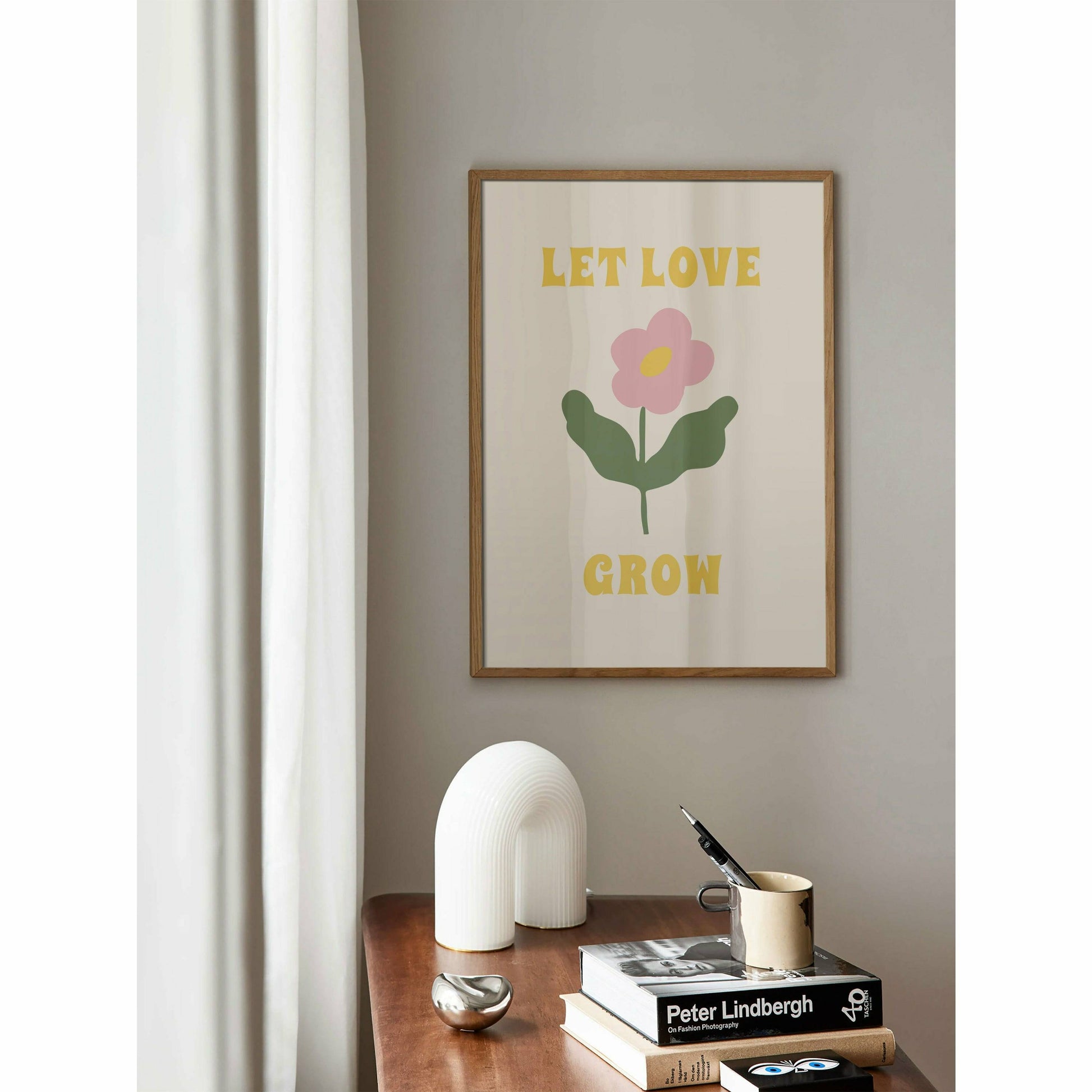 Let Love Grow Retro Poster