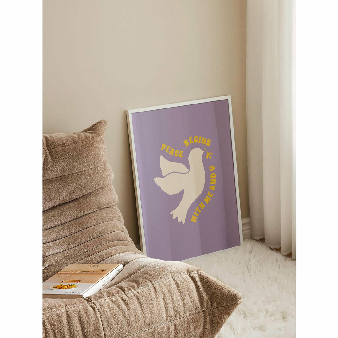 White Dove Peace Retro Poster