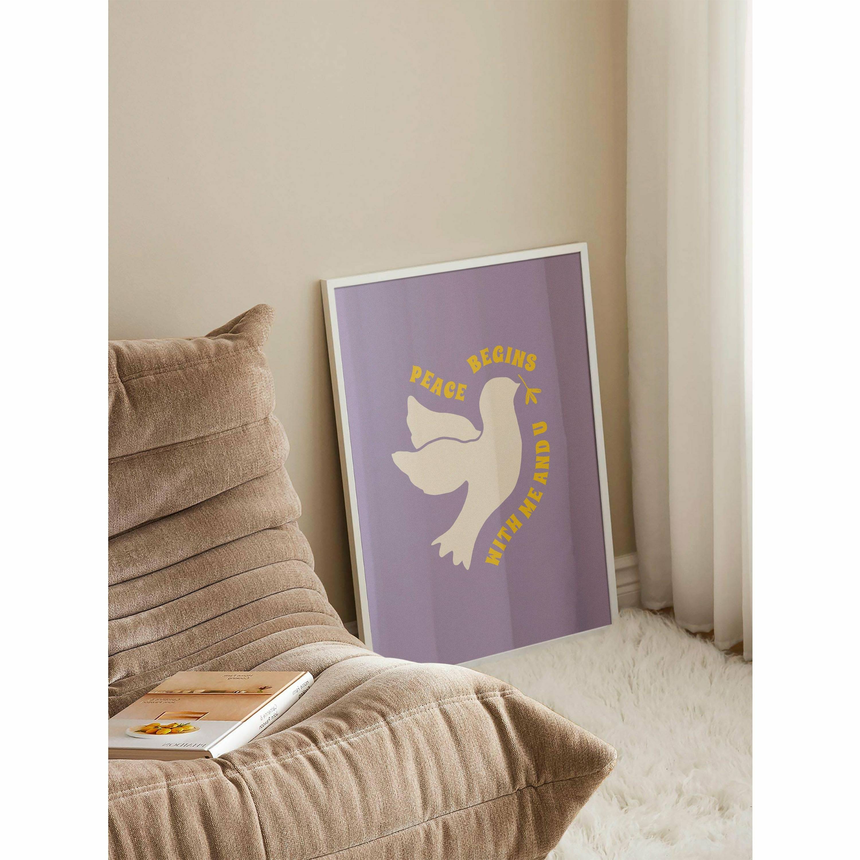 White Dove Retro Poster