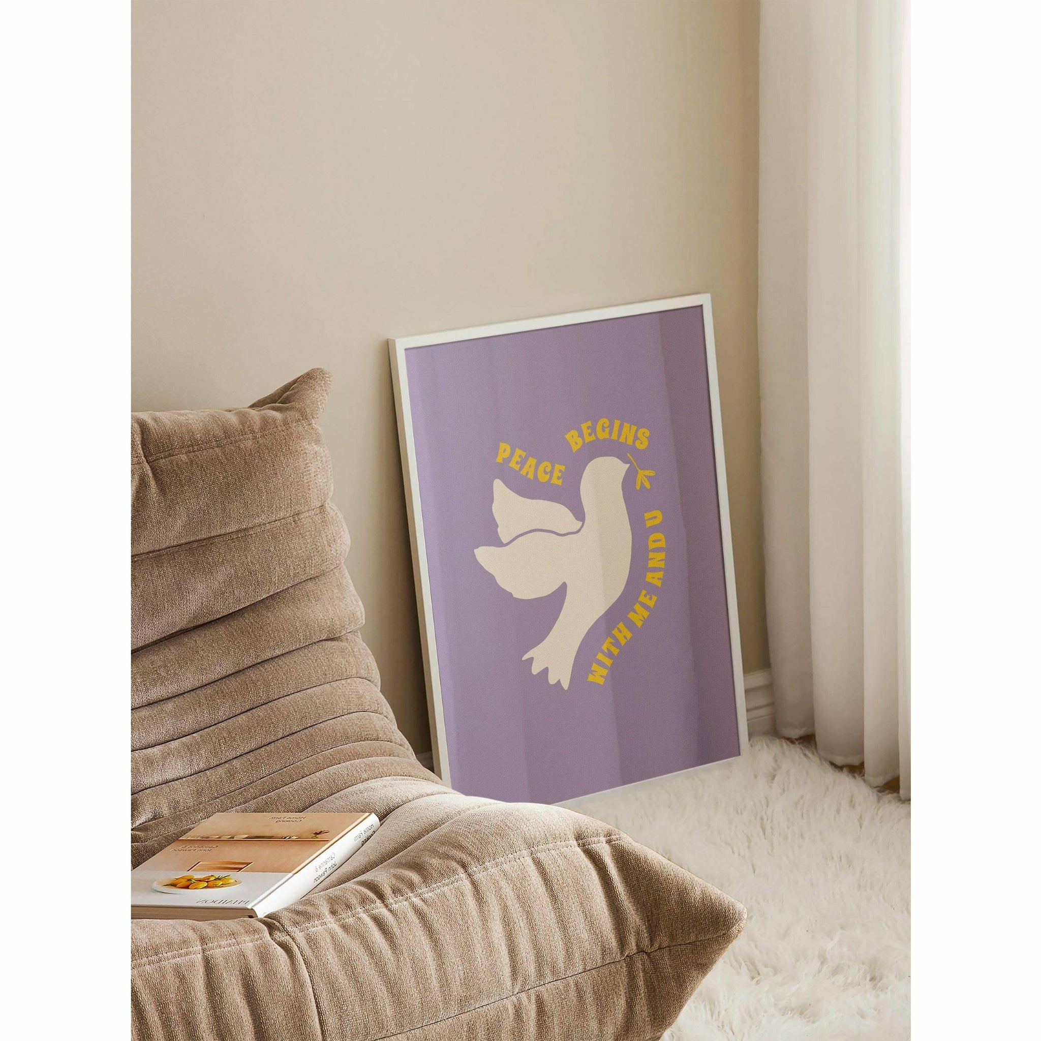 White Dove Retro Poster