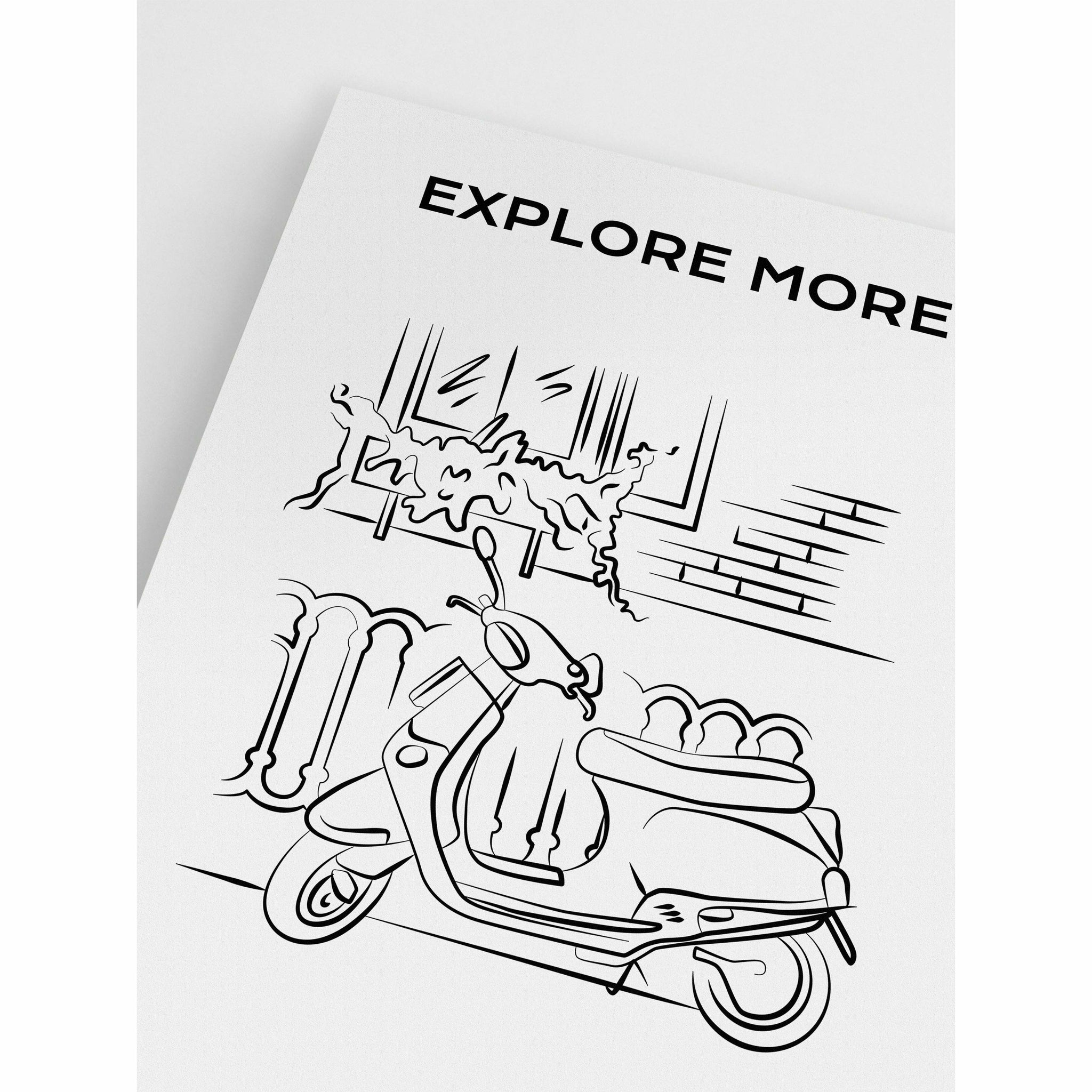 Moped in Rome Poster