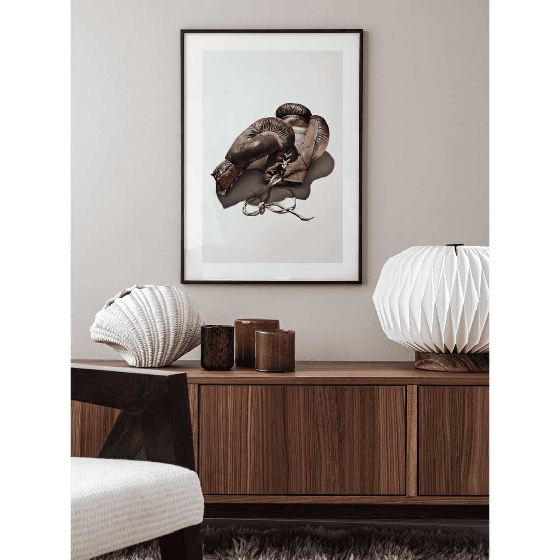 Brown Boxing Gloves Poster