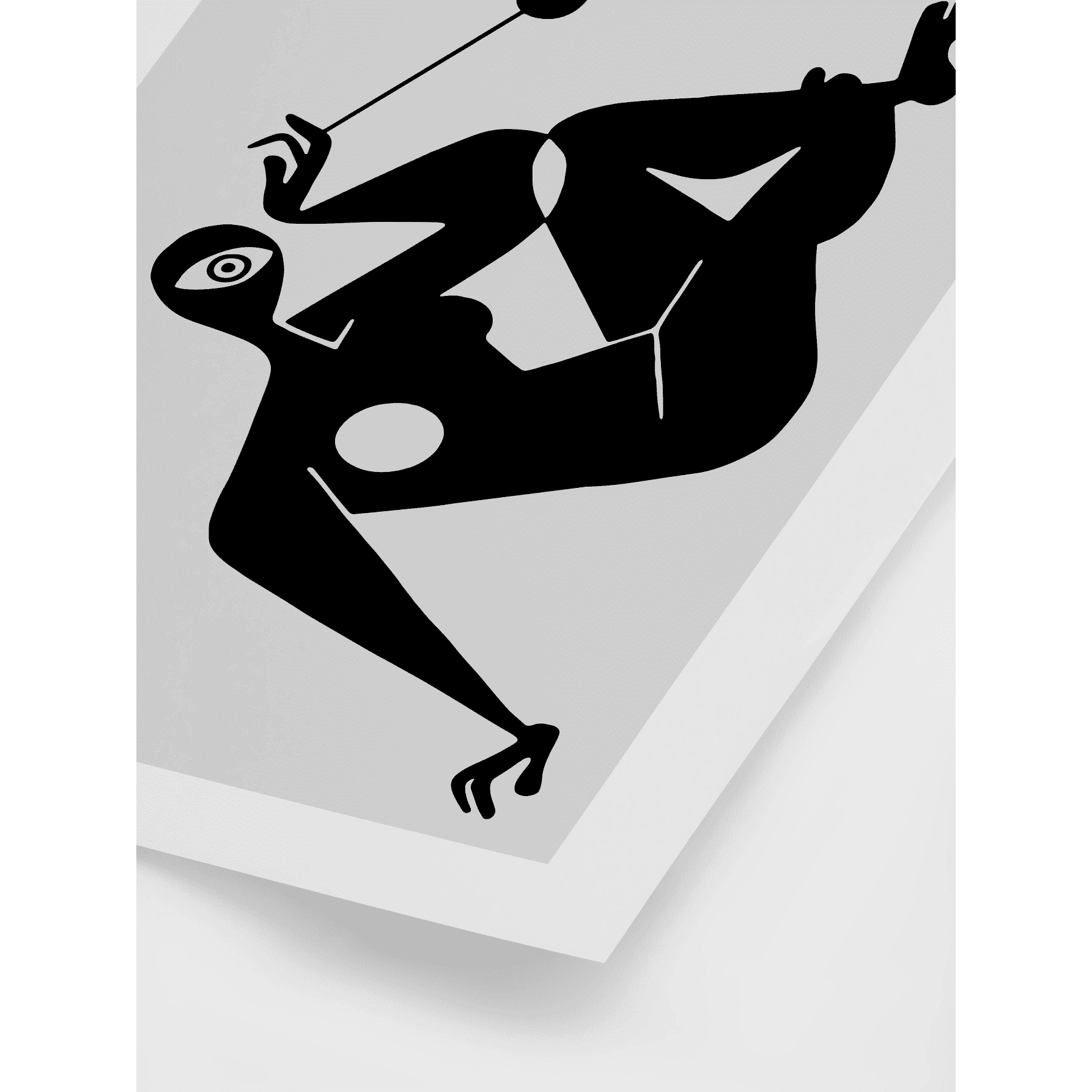 Woman Abstract with Yo-Yo Poster