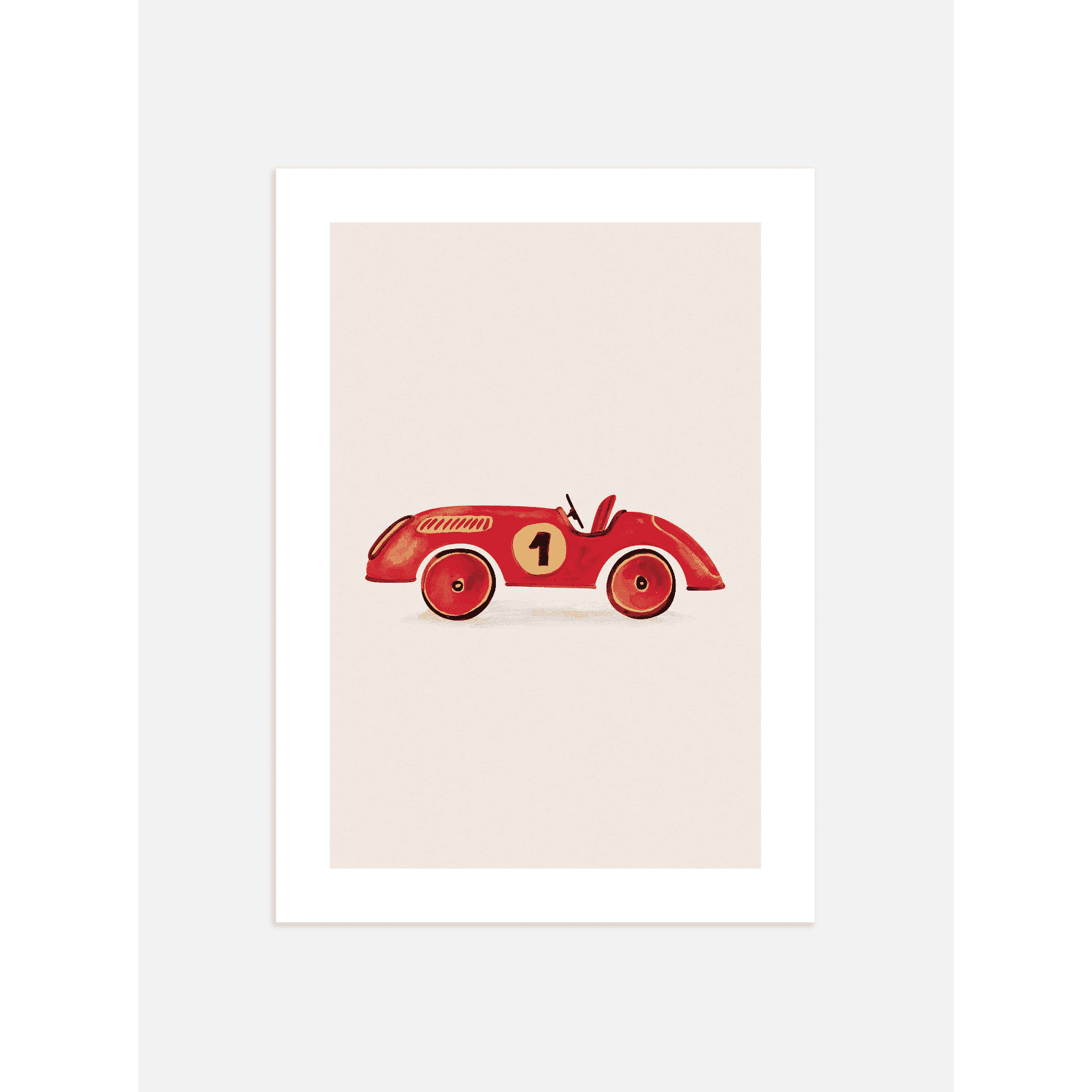 Red Racer Car Poster