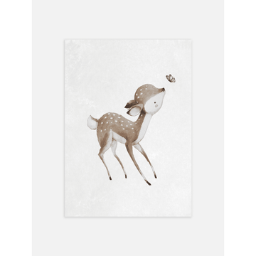 Deer and Butterfly Kids Poster