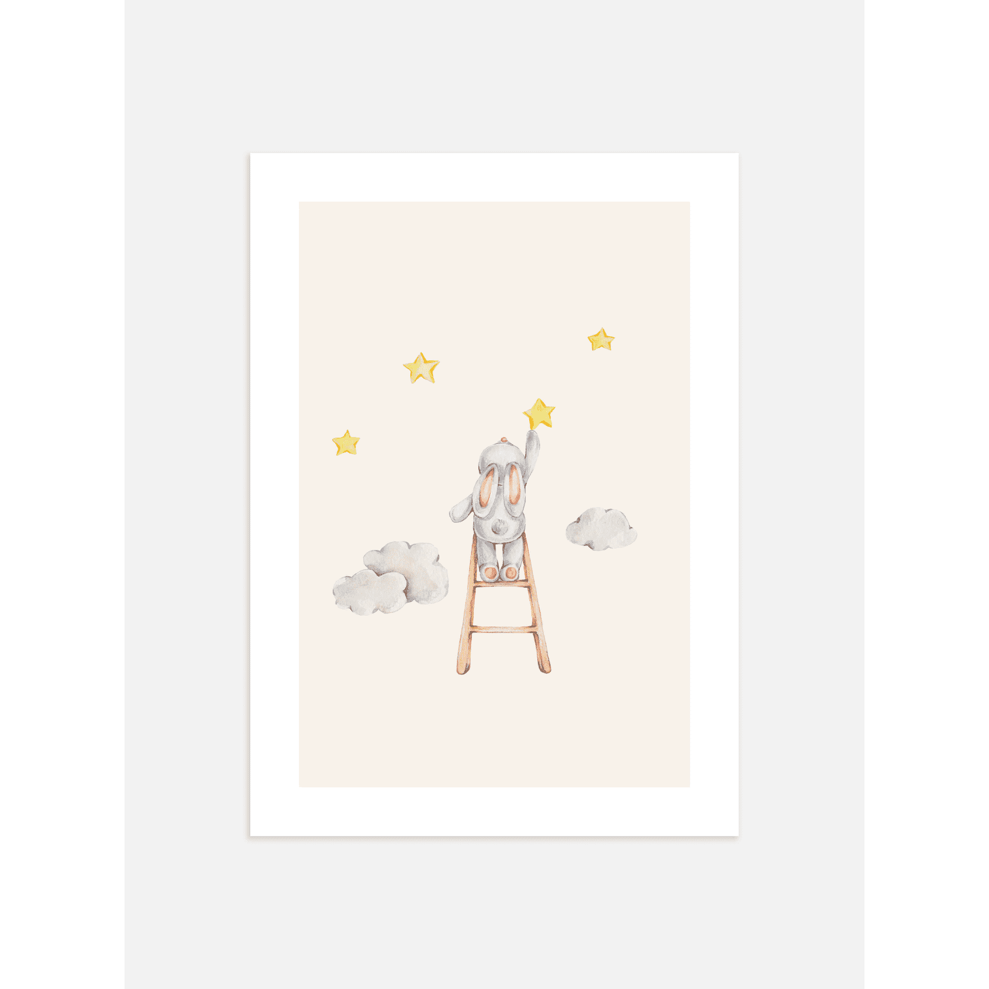 Bunny Picking Stars Poster