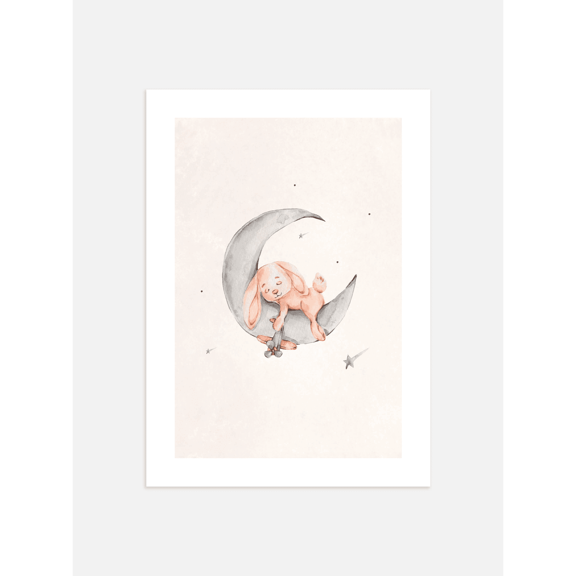 Bunny Sleeping Moon Poster