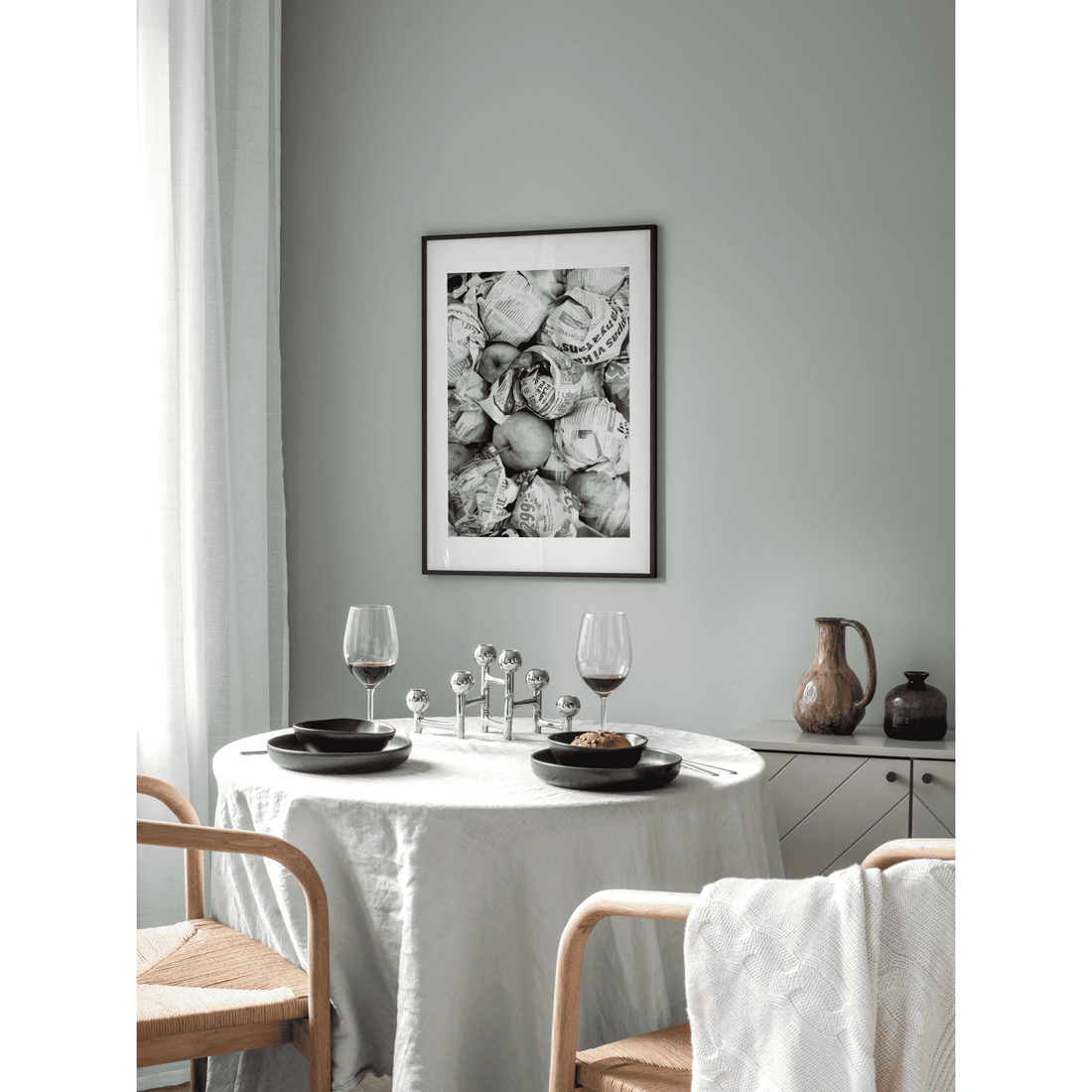 Apples in Newsprint Poster