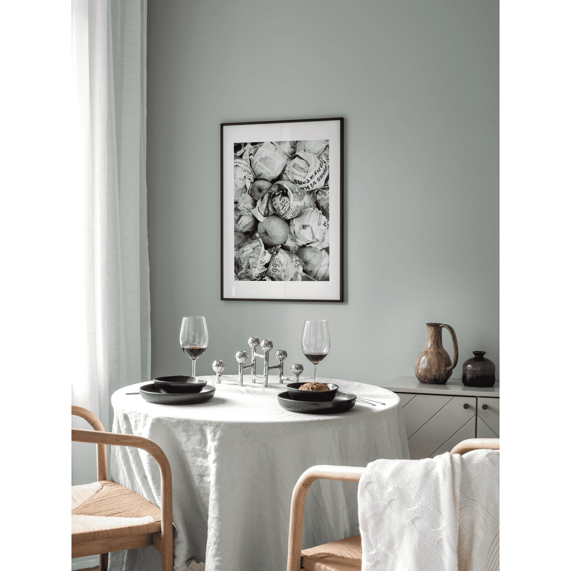 Apples in Newsprint Poster