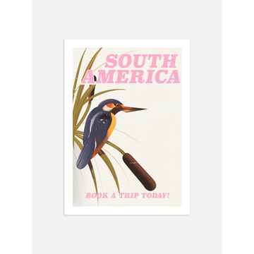 South American Bird on Reed Poster