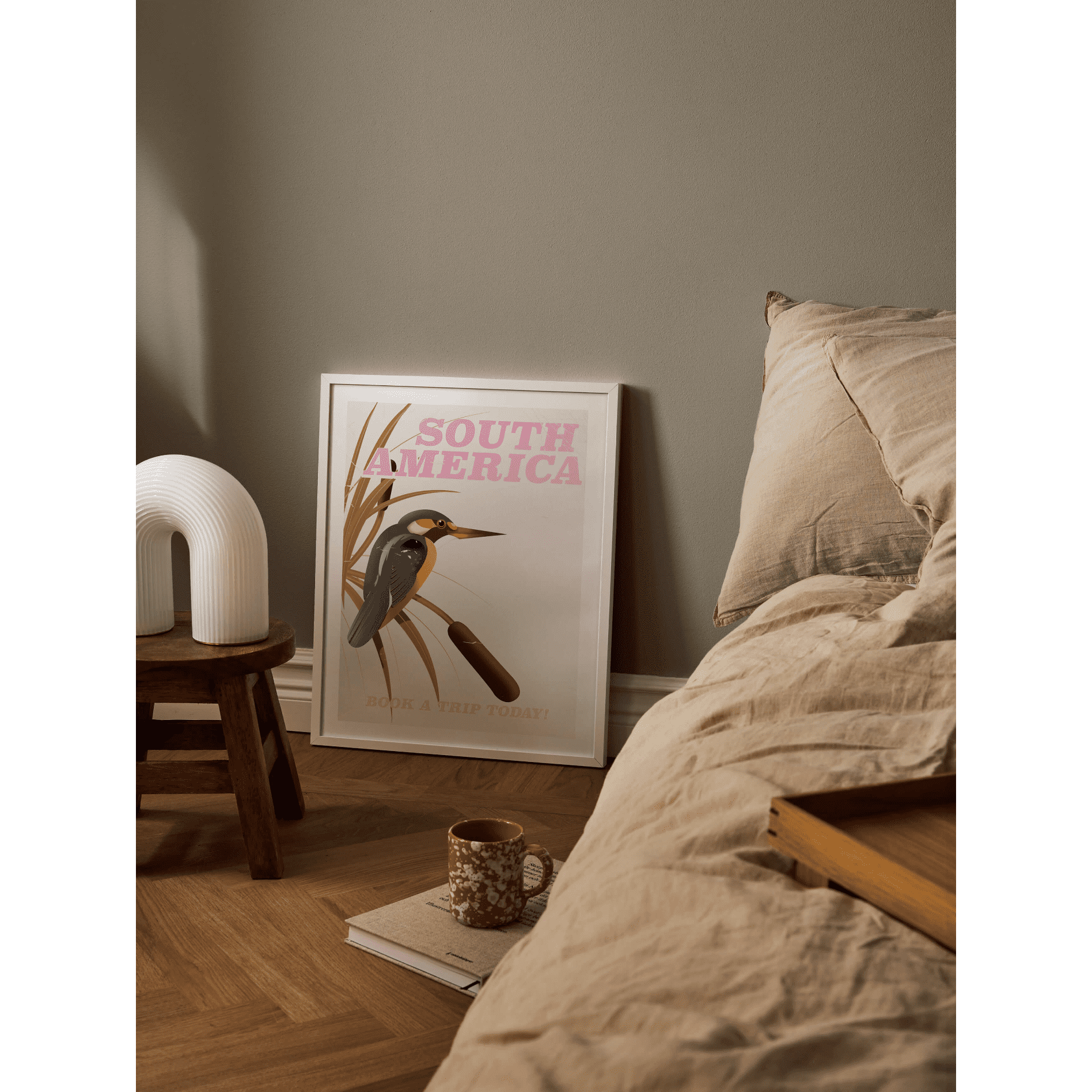 South American Bird on Reed Poster