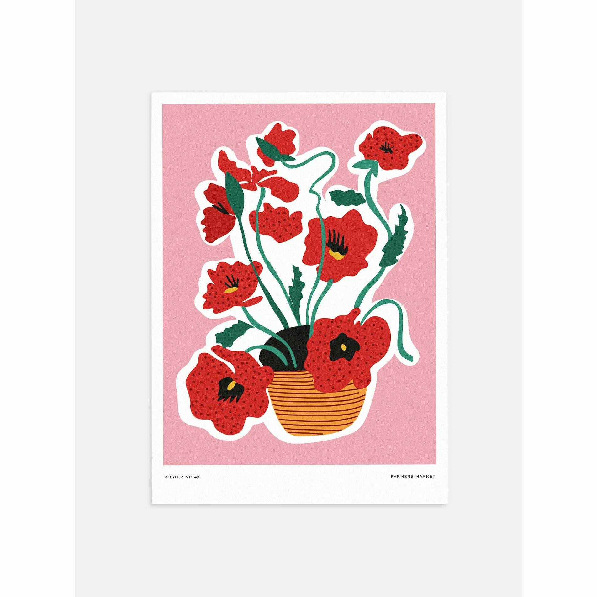 Basket of Red Flowers 