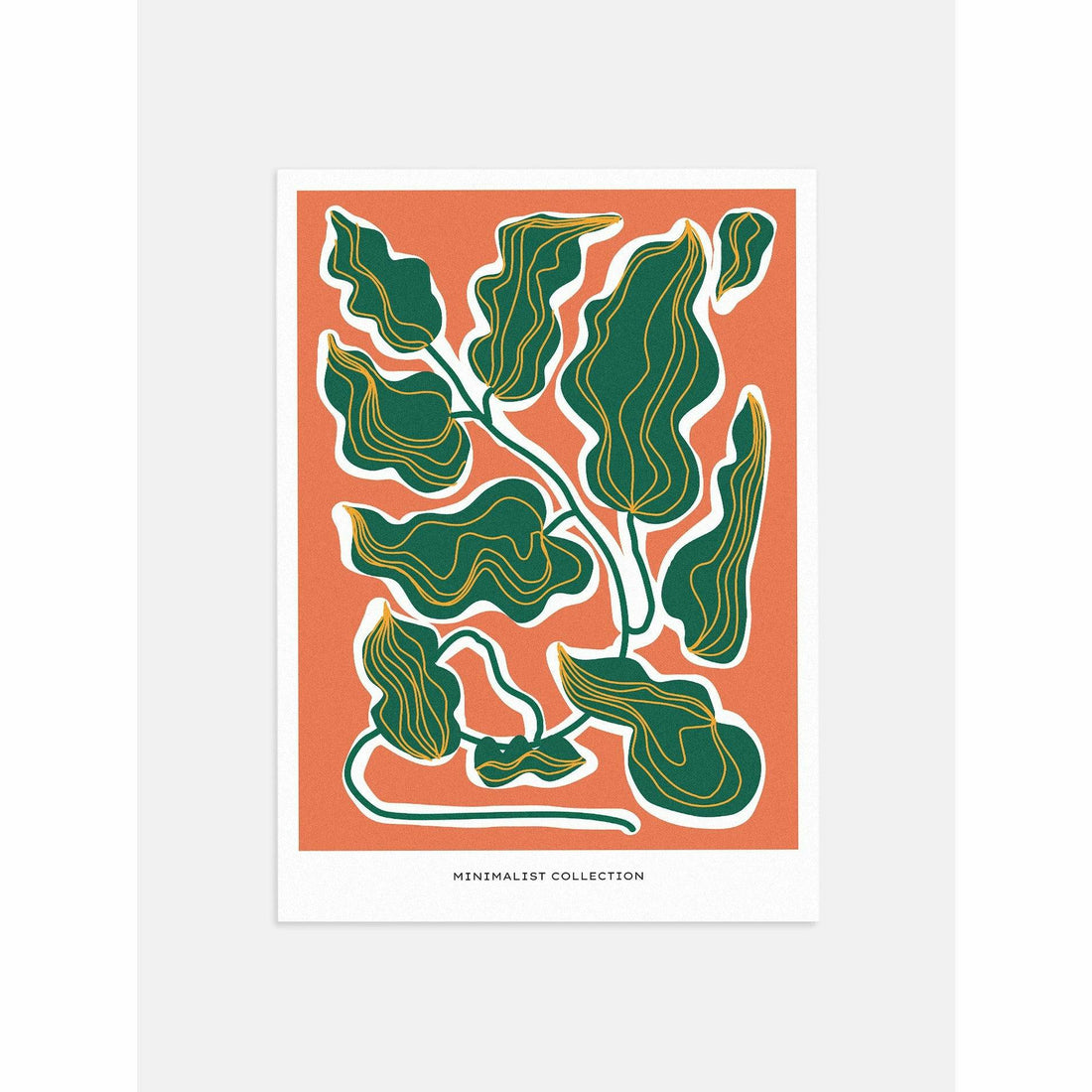 Minimalist Greenery Art Above Bed