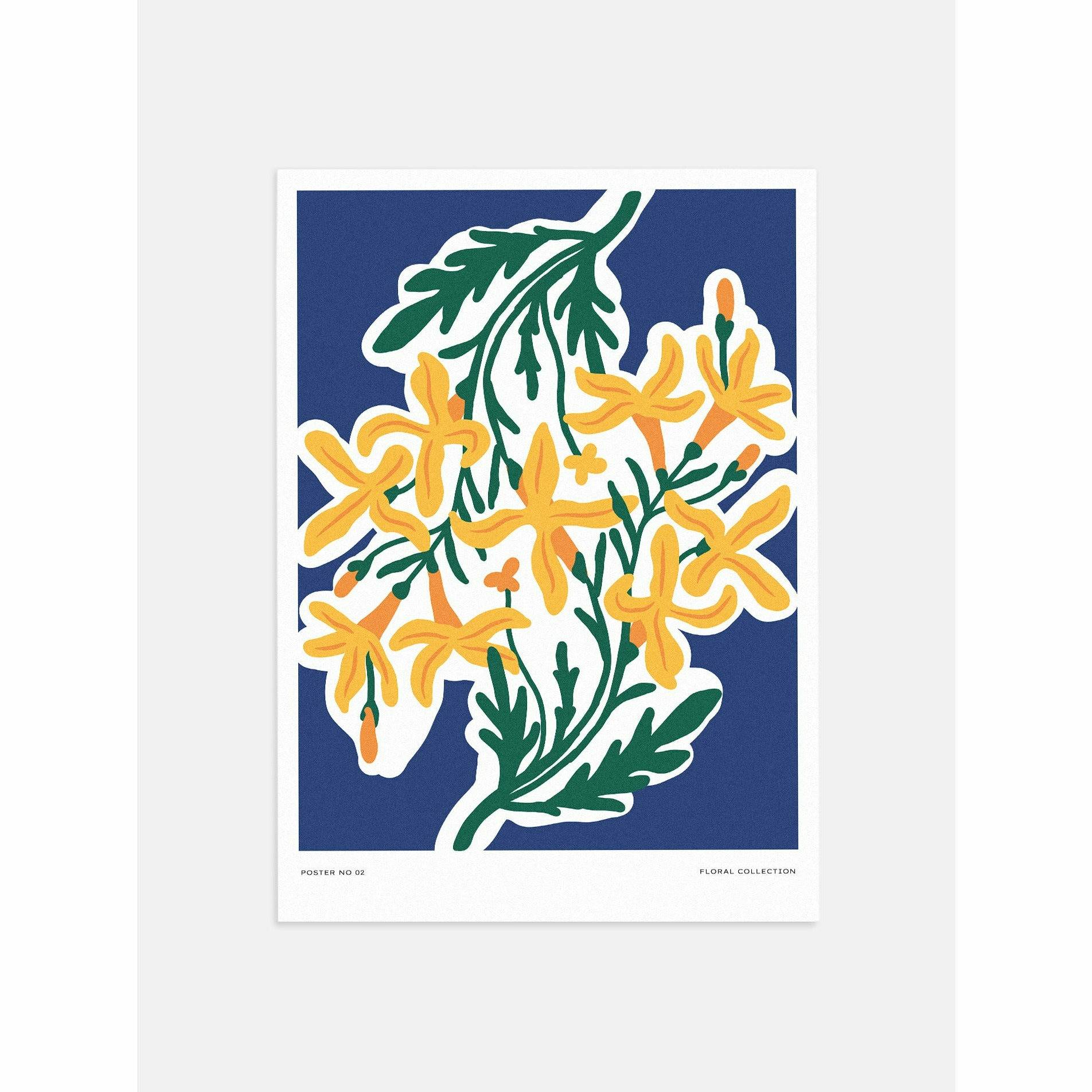 Blue and Yellow Floral Bedroom Artwork