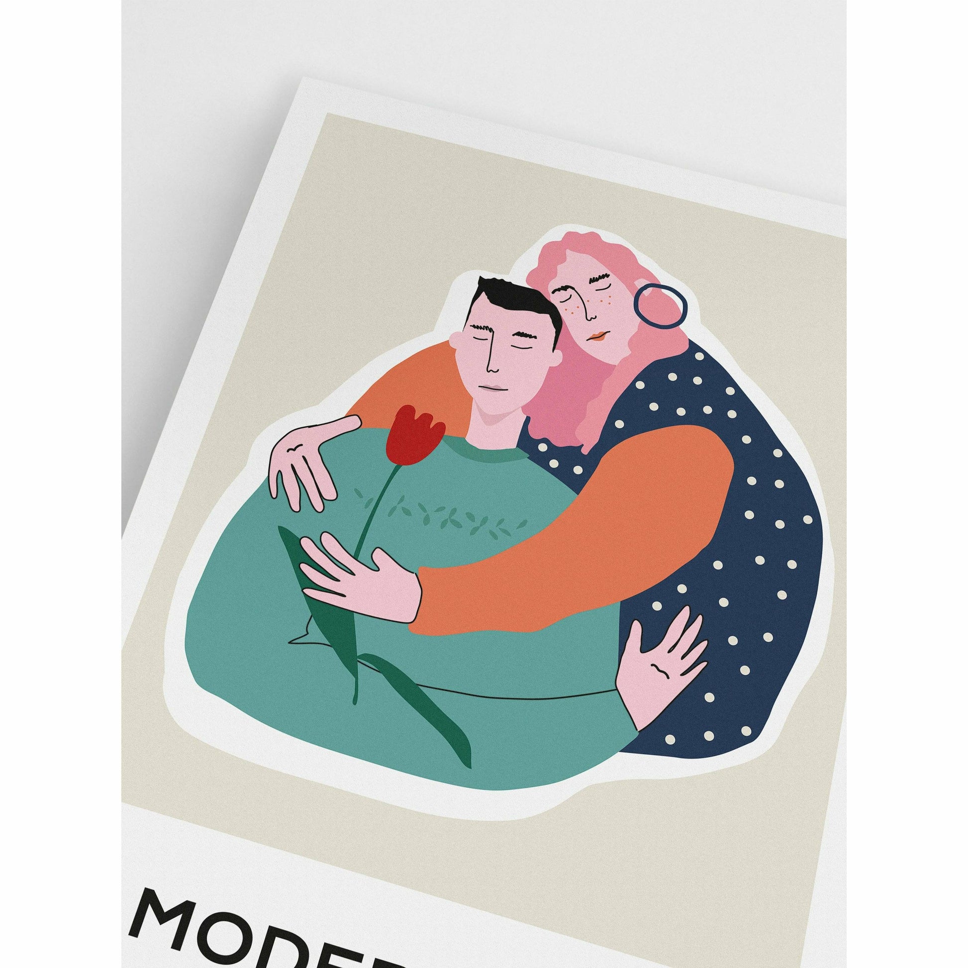 Hugging Modern Poster