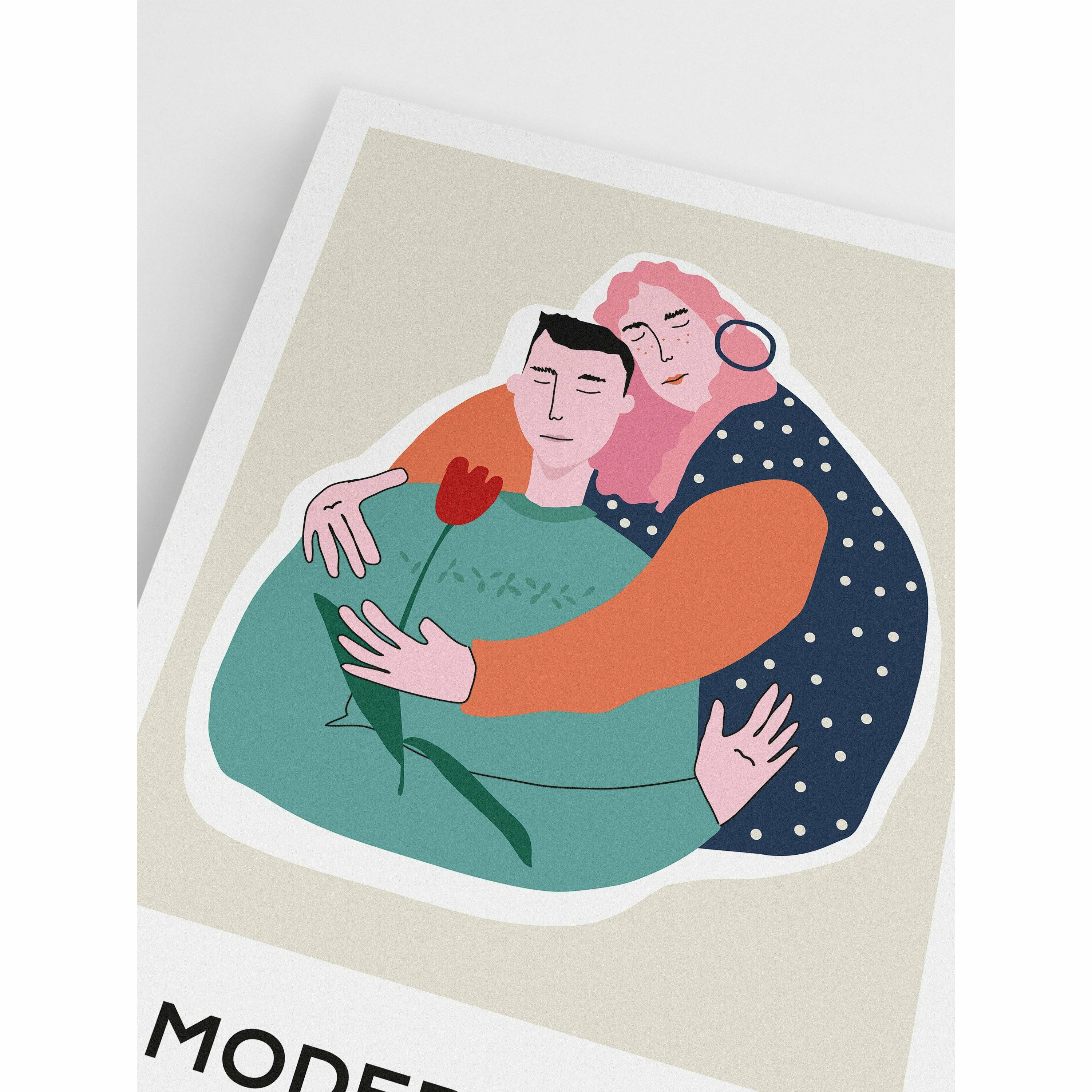 Hugging Modern Poster