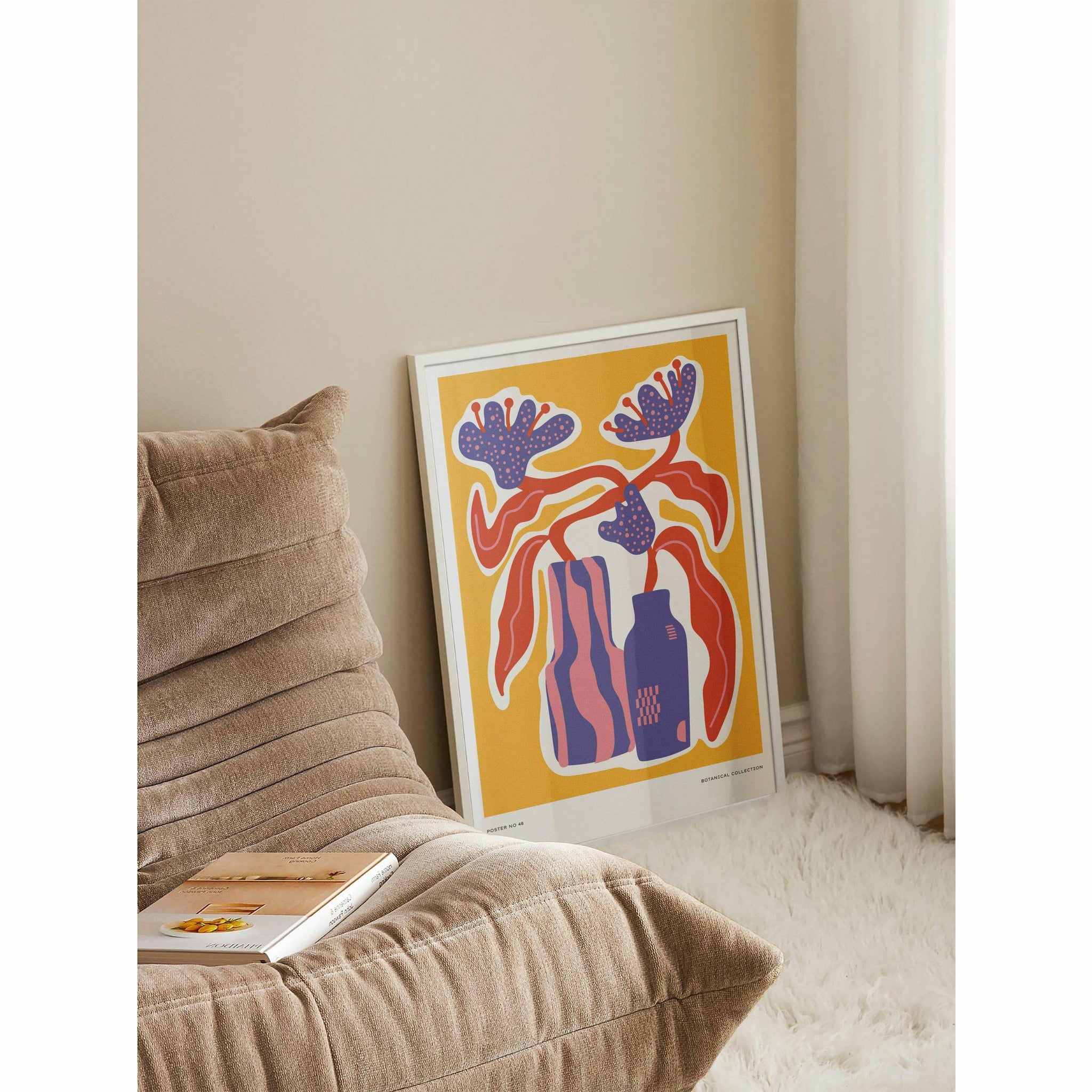 Abstract Flowers and Vases Poster