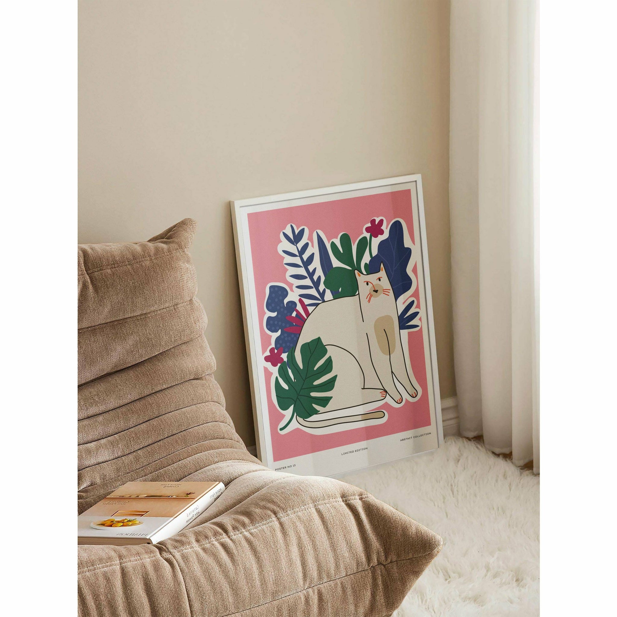 Cat in Greenery Animal Poster