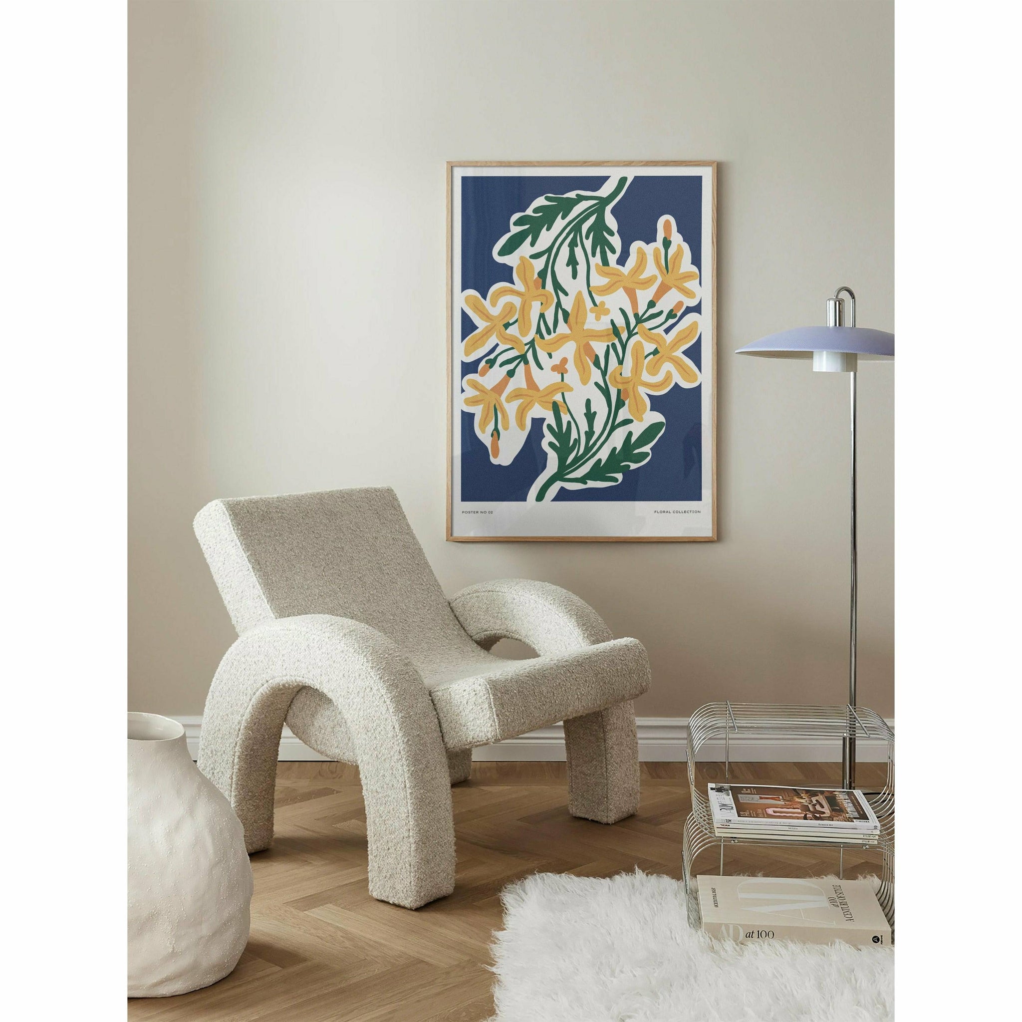 Blue and Yellow Floral Wall Art