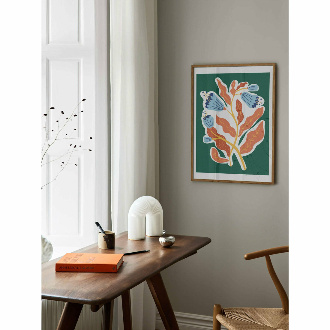 Abstract Floral Bedroom Poster
